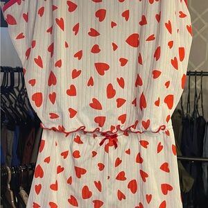 Red Heart Patterned Pajama Set